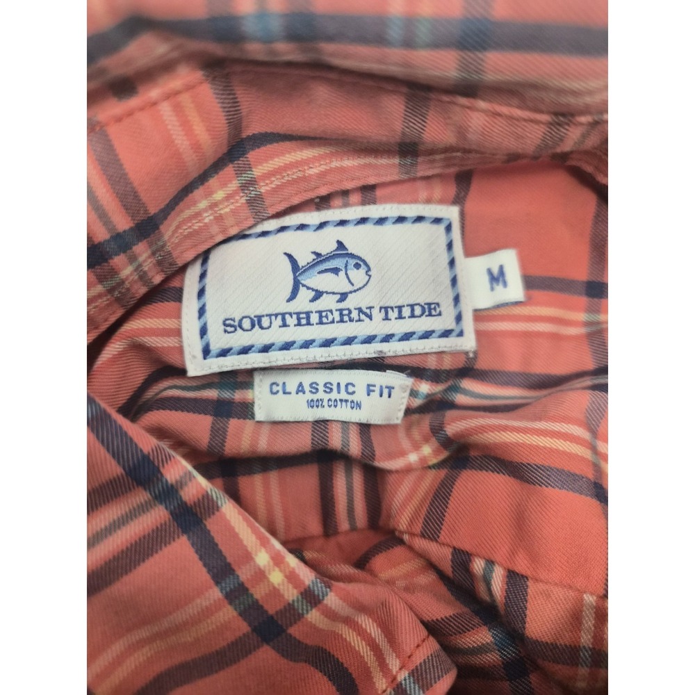 Southern Tide Shirt Mens Size Medium Red Plaid Button Up Casual Preppy - Picture 2 of 6